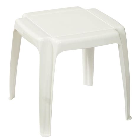 White Patio Side Table | Plastic patio furniture, Patio side table, Plastic furniture