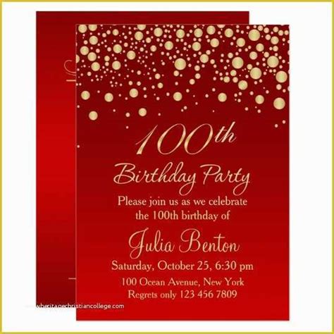 54 100th Birthday Invitation Templates Free | Heritagechristiancollege