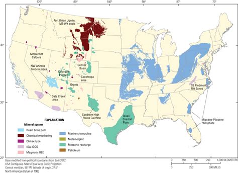 Focus areas for data acquisition for potential domestic resources of 13 ...