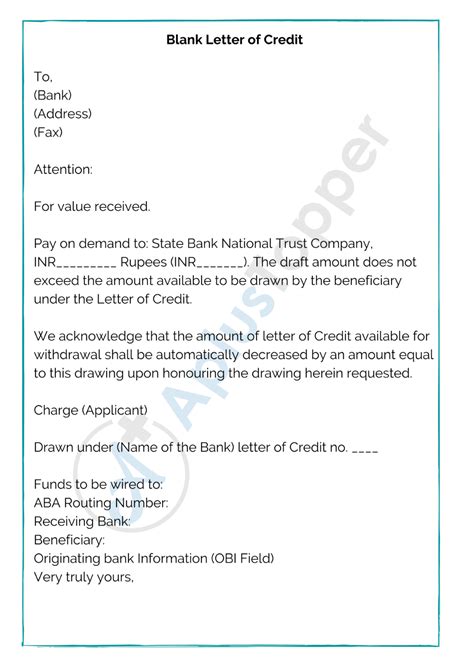 10+ Sample Letter of Credit | Format, Template and Examples of Letter ...