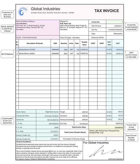 GST Tax Invoice Software & Format Online