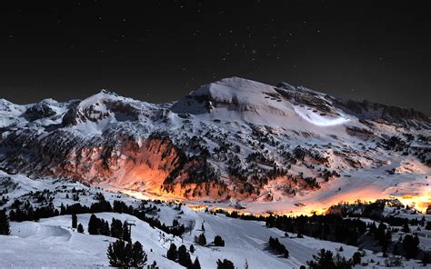 winter, Landscape, Mountain, Stars, Night Wallpapers HD / Desktop and Mobile Backgrounds