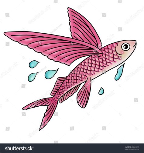 Cartoon Illustration Flying Fish Stock Illustration 64689295 | Shutterstock