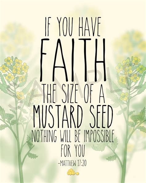 Faith the Size of A Mustard Seed Matthew 17:20 Printable - Etsy