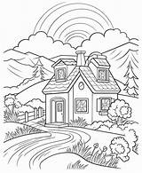 Premium AI Image  A House With Mountain view coloring Page Generative Ai sketch template