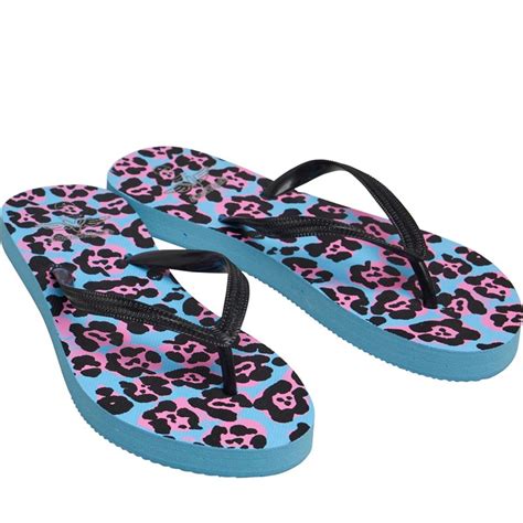 Buy Board Angels Womens Animal Print Flip Flops Black/Multi