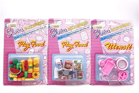 Barbie food accessories Miniature cheese Barbie kitchen 3pc Snack ...