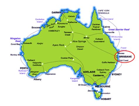 Australia Map Brisbane