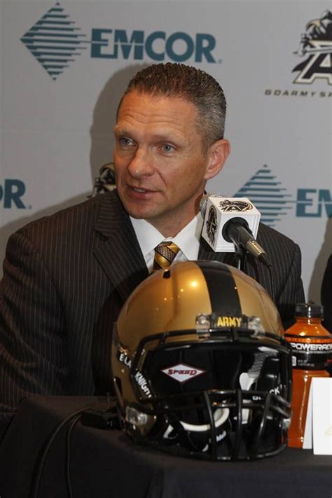 Army head football coach Jeff Monken talking at his press conference ...