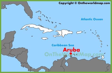 Aruba location on the Caribbean map - Ontheworldmap.com