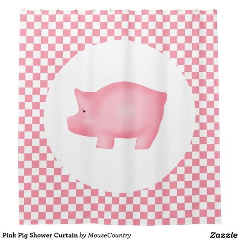 Pink Pig Shower Curtain | Zazzle.com | Custom shower curtains, Pink, Pig