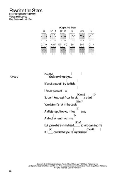 Rewrite The Stars by Pasek & Paul - Guitar Chords/Lyrics - Guitar Instructor