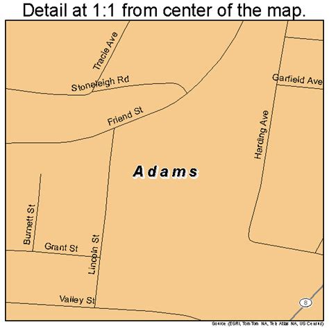 Adams Massachusetts Street Map 2500590