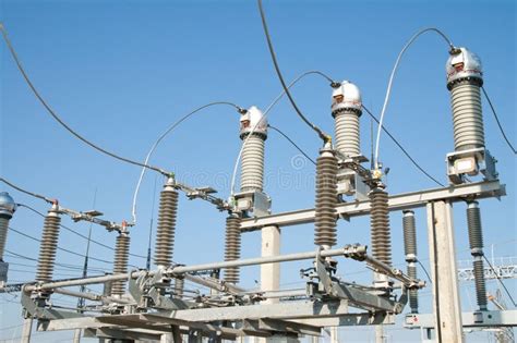 High-voltage substation stock image. Image of equipment - 18059103