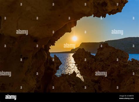 Cape Greco on Cyprus at sunset Stock Photo - Alamy