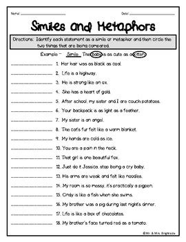 Figurative Language - Similes and Metaphors by Mr and Mrs Brightside