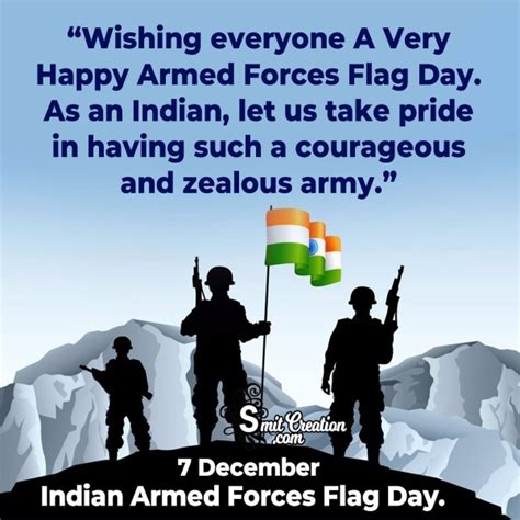 Happy Indian Armed Forces Flag Day Wishes - SmitCreation.com