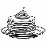 Stack Of Pancakes Coloring Page · Creative Fabrica sketch template