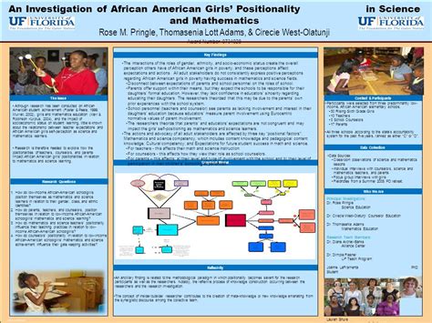 POSTER TEMPLATE BY: An Investigation of African American Girls’ Positionality in Science and ...