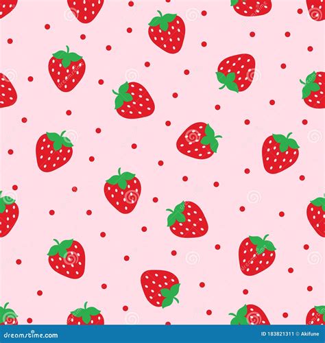 Strawberry Seamless Pattern. Repeatable Background. Isolated on Pink Background. Vector ...