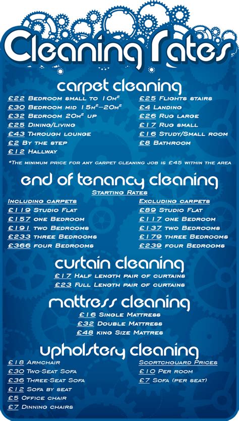 Prices for all of our Cleaning Services | Carpet Cleaning LTD UK