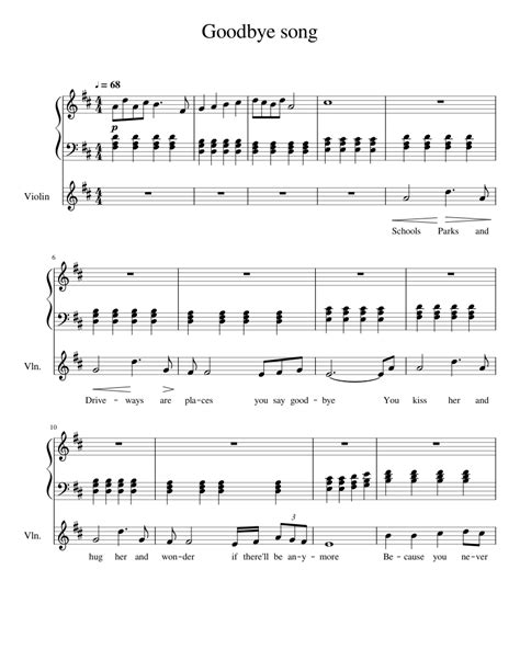 Goodbye song Sheet music for Piano, Violin (Mixed Ensemble) | Musescore.com