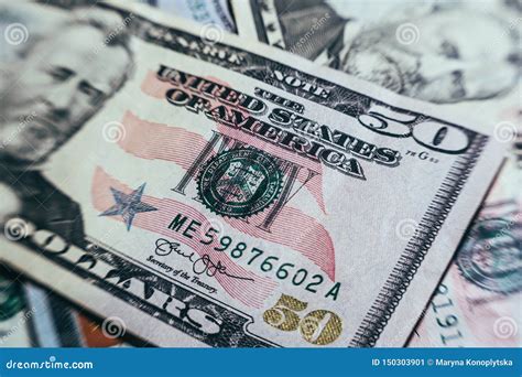 Fifty-dollar Bill in Detail. US National Currency Stock Image - Image ...