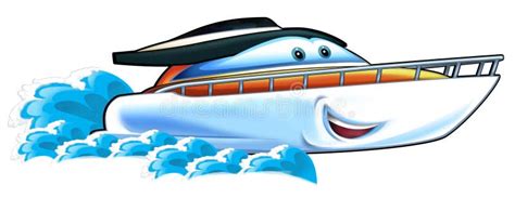 Cartoon speed boat stock illustration. Illustration of ocean - 44694366