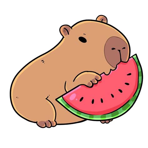 Adorable Capybara Eating Watermelon Discord, Twitch, Youtube Emote - Etsy Norway | Cute easy ...