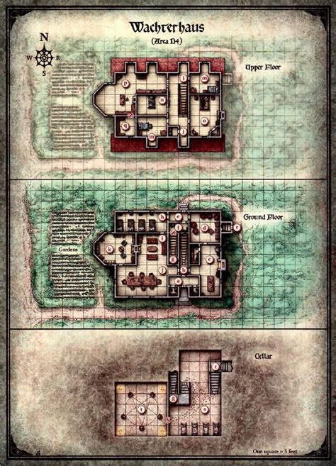 Curse of Strahd - Map of the Wachterhaus | cartography & RPG maps 6 in ...