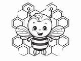 Easy Printable Honey Bee Coloring  Page sketch template