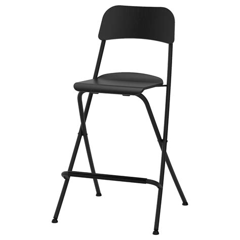 Bar stool with backrest, FRANKLIN, foldable, 63 cm, black - IKEA