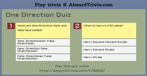 One Direction Quiz