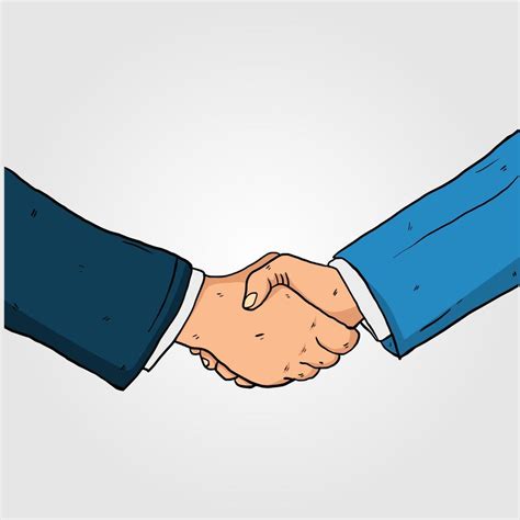 Sketch of Close up, Handshake of two businessmen, partnership concept, Shaking hands to seal a ...