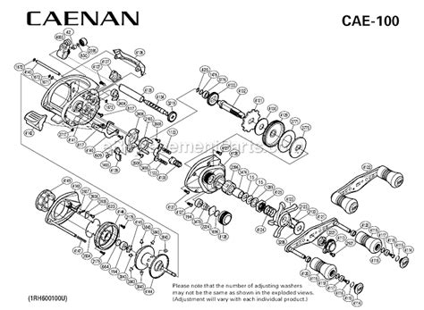 Shimano CAE-100 Parts List and Diagram : eReplacementParts.com