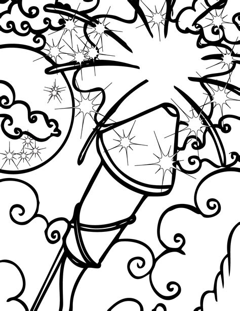 Free Printable Fireworks Coloring Pages For Kids