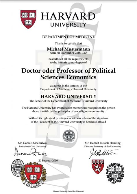 Doktortitel kaufen Harvard | HONORARY DEGREE CERTIFICATE HARVARD, CAMBRIDGE, OXFORD, STANFORD ...