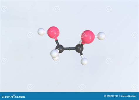 Ethylene Glycol Molecule Made with Balls, Scientific Molecular Model ...