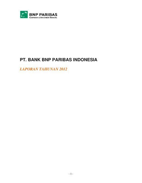 Profil Perusahaan PT Bank BNP Paribas Indonesia