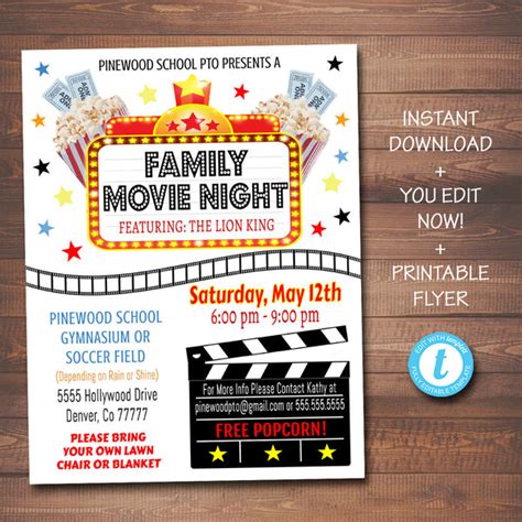 Family Movie Night Event Flyer | TidyLady Printables