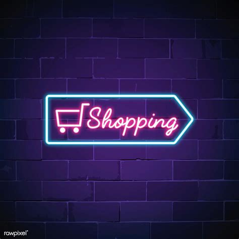 Shopping cart neon sign vector | free image by rawpixel.com / NingZk V ...