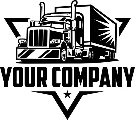 Trucking Company Ready Made Logo Emblem Vector. Semi Truck 18 Wheeler Logo 14402185 Vector Art ...