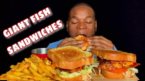 GIANT FISH SANDWICH MUKBANG | RED SNAPPER FISH SANDWICH | SAUCE DACKTA JERK SAUCE - Bombofoods