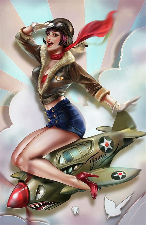 Retro Pin-up Girl Astride World War Two Photograph by Ikon Images - Pixels