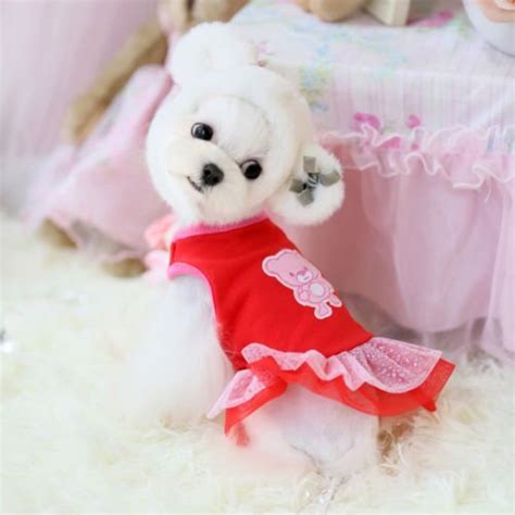 Chicpaw For Teacup Dogs Puppy Coat Chihuahua Red Bear Pet Clothes