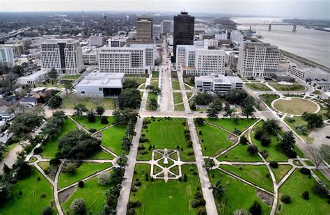 Downtown from Louisiana State Capitol Observation Tower in Baton Rouge ...