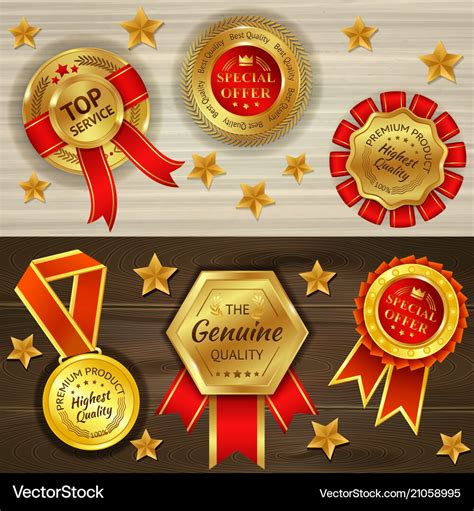 Awards realistic horizontal banners Royalty Free Vector