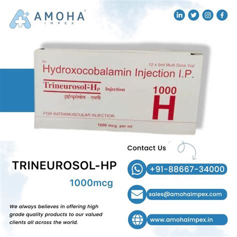 Hydroxocobalamin Injection(Trineurosol HP Injection 1000mcg/Ml) at Rs ...