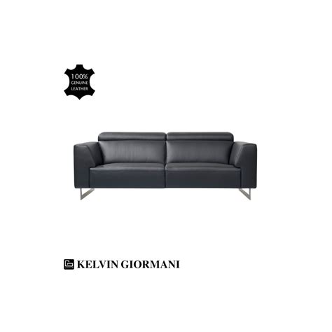 Napola Black Leather Sofa By Kelvin Giormani | OM Furniture