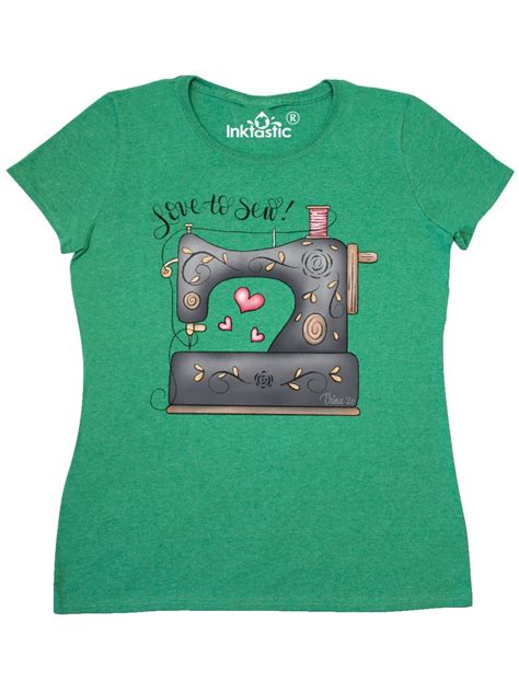 INKtastic - Love to Sew Sewing Machine Women's T-Shirt - Walmart.com ...